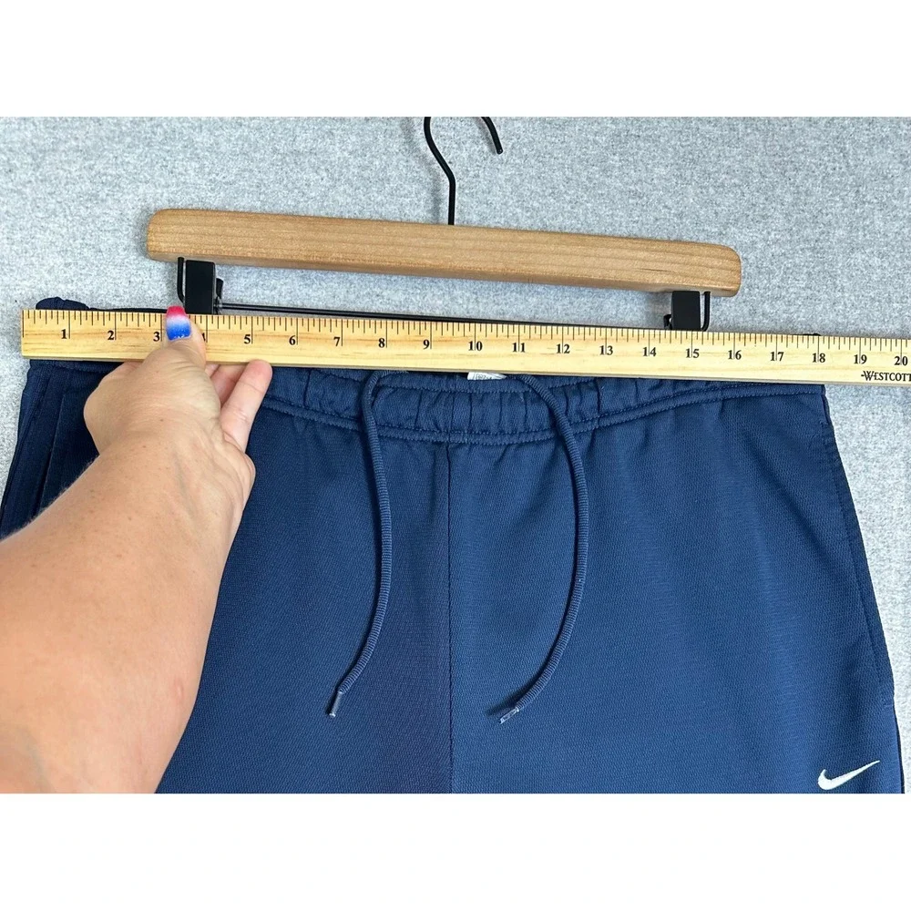 Vintage Y2K Nike Team Warm Up Track Pant XL Navy Leg Stripe Ankle Zip Drawstring